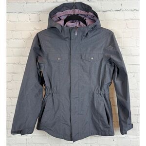 THE NORTH FACE gray girls teen dryvent hooded jacket windbreaker L 14/16 NWOT
